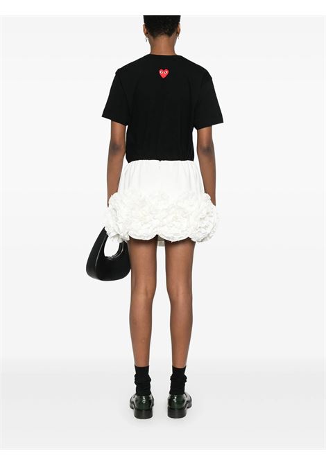 red emblem t-shirt unisex black COMME DES GARÇONS PLAY | AX-T340-0511